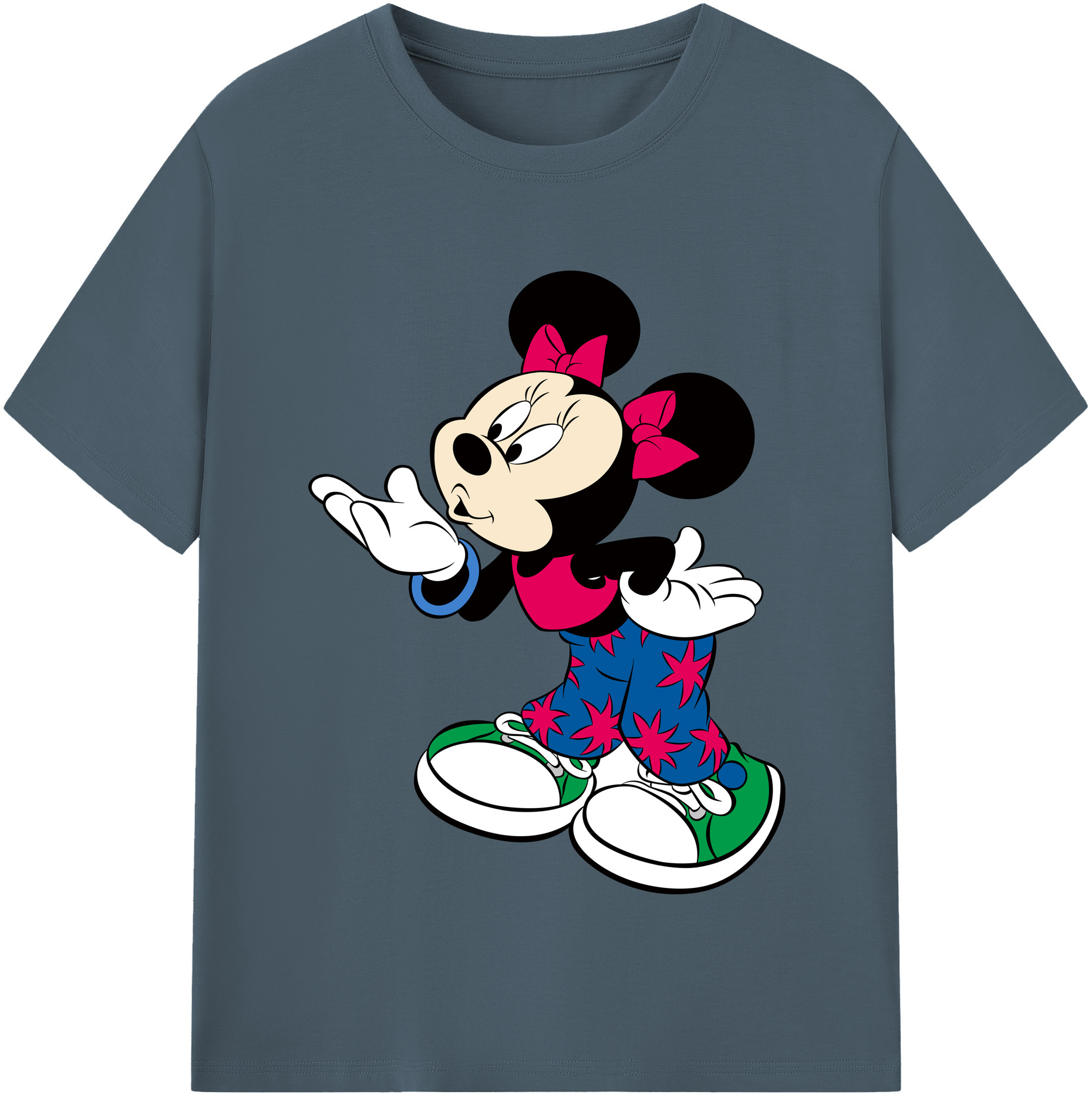 （画像用） ミッキーマウス Mickey Mouse 綿100％半袖Tシャツ（フロントプリント）